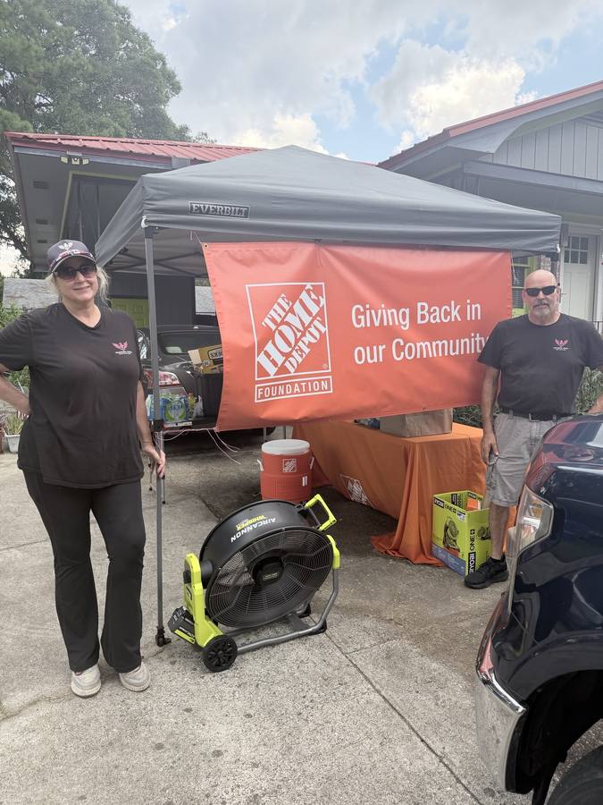 Home Depot Foundation banner at the project site