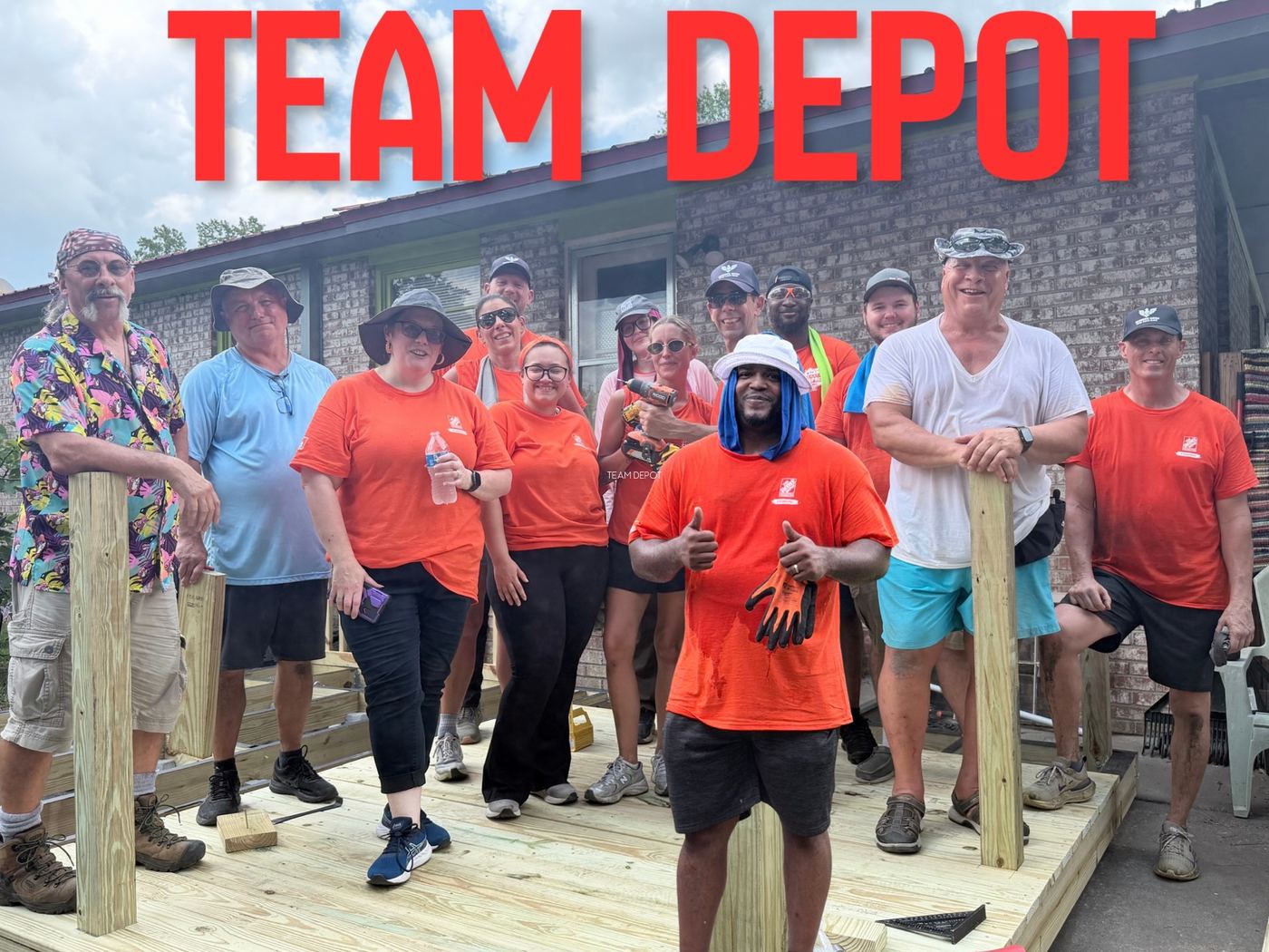 Team Depot volunteers on Miss Vernell's new deck